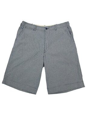 Polo Ralph Lauren Jeans Cuffed Shorts Mens 36 Houndstooth Classic Blue White